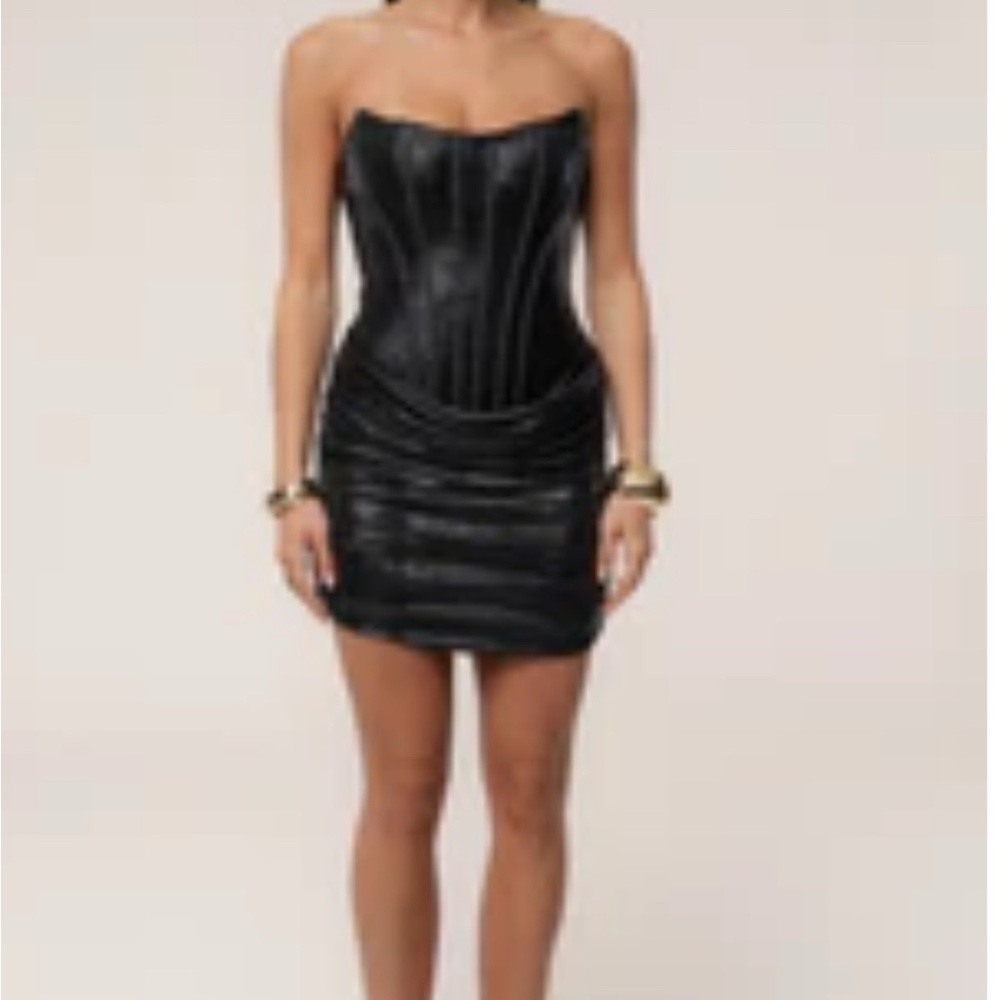 JLUXLABEL Black Strapless Mini Dress